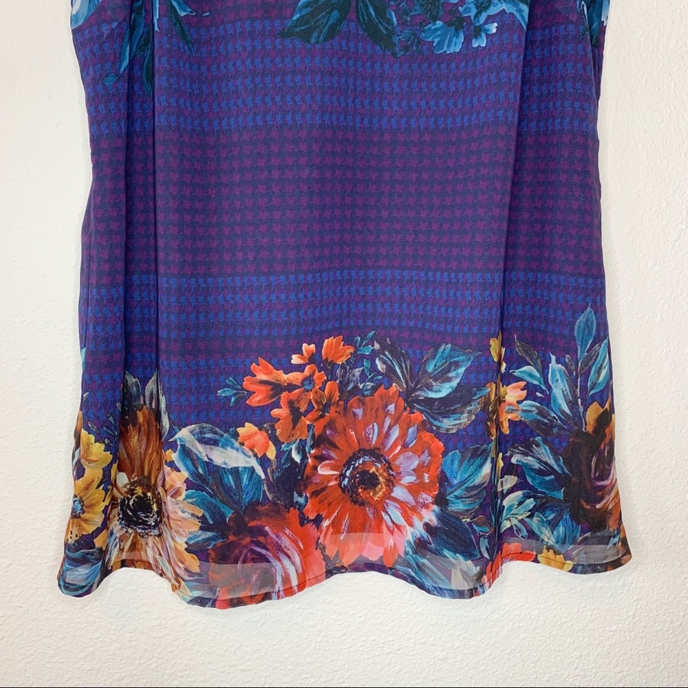 CAbi Blue and Purple Floral Blouse - Picture 3 of 12